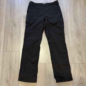 LL Bean Snow Pants Adult SZ 8 Black Nylon Ski Snowboard Wide Leg